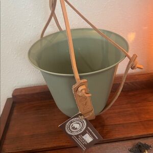 Marakesh Leather Pike Place Market Seattle WA Plant Hanger with pot